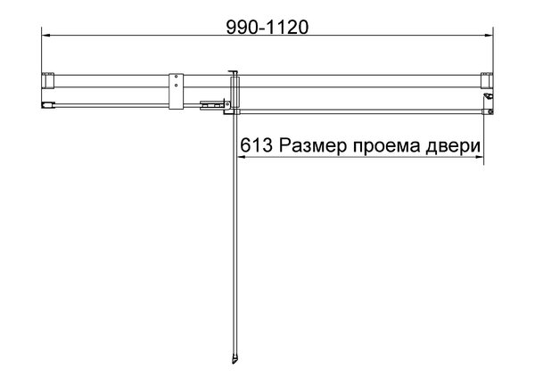 Душевая дверь Vincea Экстенза (Extenza) VDP-4EX1011CLBN 110x195 см, профиль никель. Размер регулировки 990-1120 мм