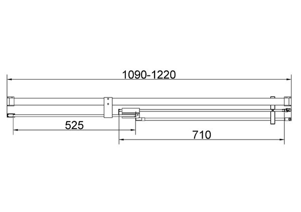 Душевая дверь Vincea Экстенза (Extenza) VDP-4EX1112CLBN 120x195 см, профиль никель. Размер регулировки 1090-1220 мм