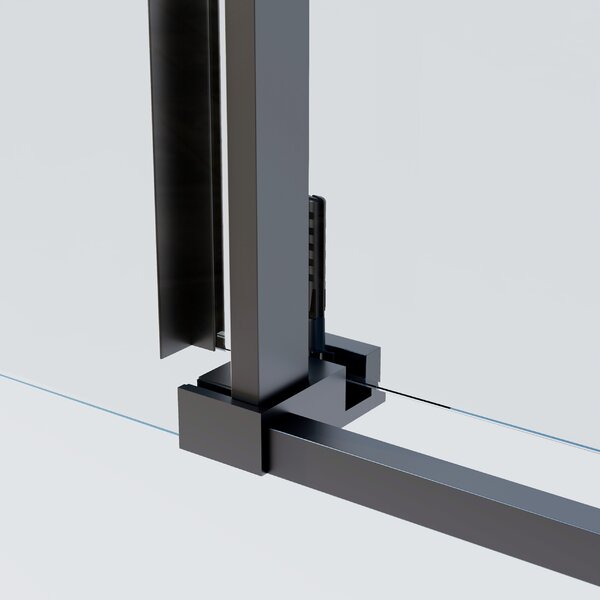 Душевая дверь Vincea Софт 2 (Soft 2) VDS-3SO2140CLGM 140x200 см, профиль вороненая сталь. Размер регулировки 1370-1400 мм