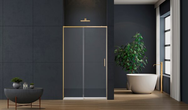 Душевая дверь Vincea Софт 2 (Soft 2) VDS-3SO2120CLG 120x200 см, профиль золото матовое. Размер регулировки 990-1010 мм