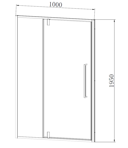 Душевая дверь Vincea Слим-Н (Slim-N) VDP-4SN100CL 100x195 см, профиль хром. Размер регулировки 990-1010 мм
