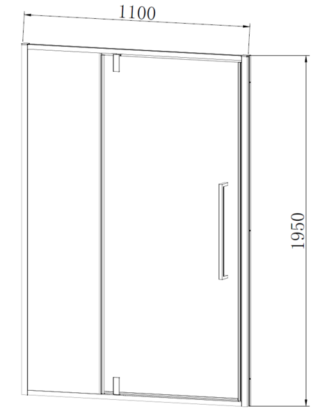 Душевая дверь Vincea Слим-Н (Slim-N) VDP-4SN110CL 110x195 см, профиль хром. Размер регулировки 1090-1110 мм