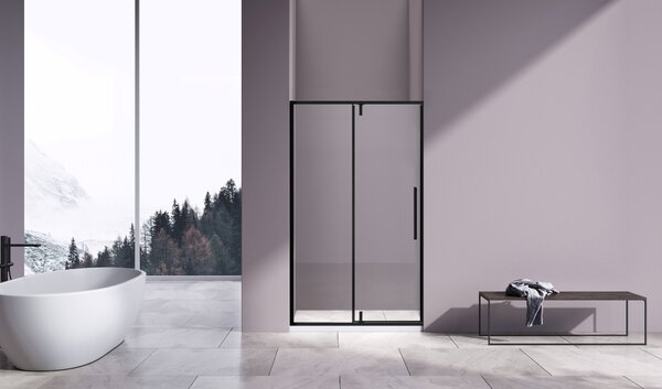 Душевая дверь Vincea Слим-Н (Slim-N) VDP-4SN120CLB 120x195 см, профиль черный матовый. Размер регулировки 1190-1210 мм