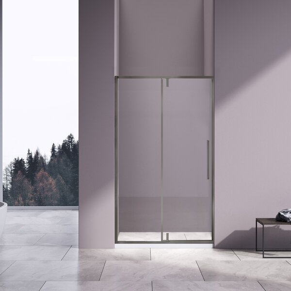 Душевая дверь Vincea Слим-Н (Slim-N) VDP-4SN100CLGM 100x195 см, профиль вороненая сталь. Размер регулировки 990-1010 мм