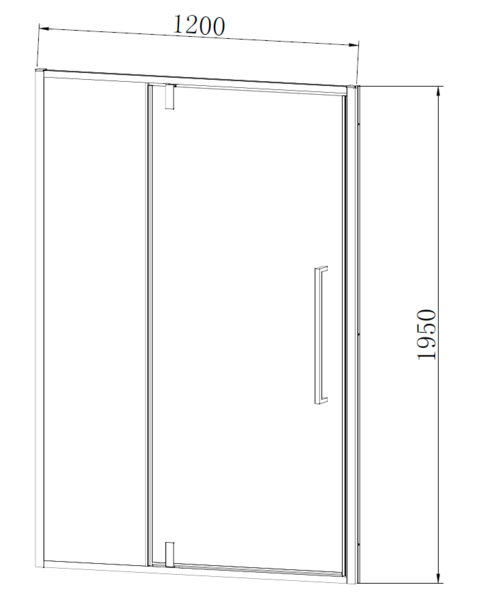 Душевая дверь Vincea Слим-Н (Slim-N) VDP-4SN120CLGM 120x195 см, профиль вороненая сталь. Размер регулировки 1190-1210 мм