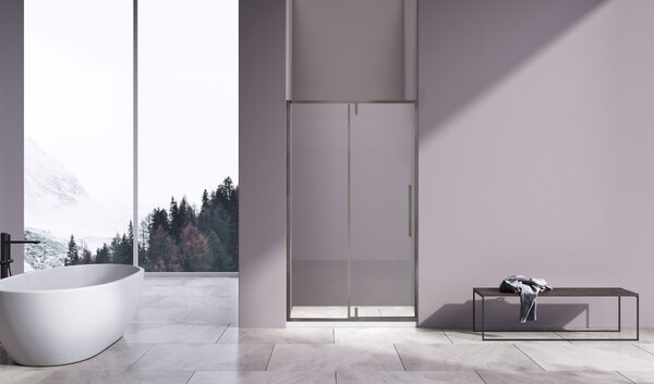 Душевая дверь Vincea Слим-Н (Slim-N) VDP-4SN120CLGM 120x195 см, профиль вороненая сталь. Размер регулировки 1190-1210 мм