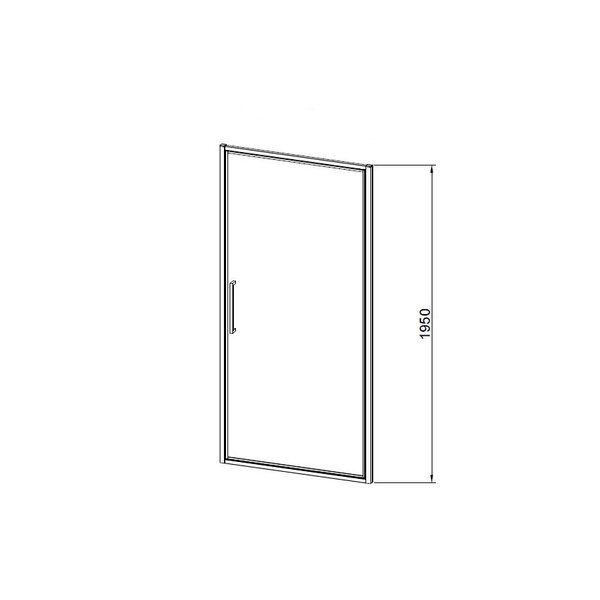 Душевая дверь Vincea Слим 8 (Slim 8mm) VDP-4SL100CLG 100x195 см, профиль золото матовое. Размер регулировки 980-1010 мм