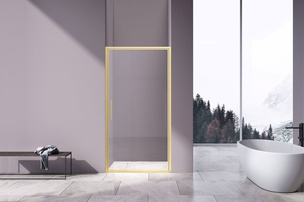 Душевая дверь Vincea Слим 8 (Slim 8mm) VDP-4SL100CLG 100x195 см, профиль золото матовое. Размер регулировки 980-1010 мм