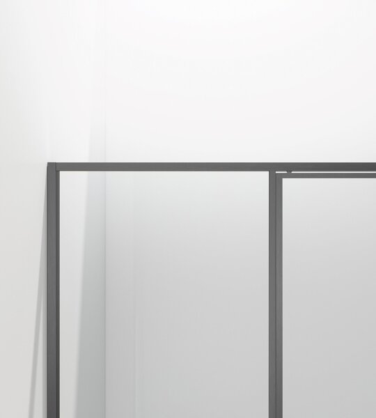 Душевая дверь Vincea Слим 8 (Slim 8mm) VDP-4SL120CLGM 120x195 см, профиль вороненая сталь. Размер регулировки 1180-1210 мм