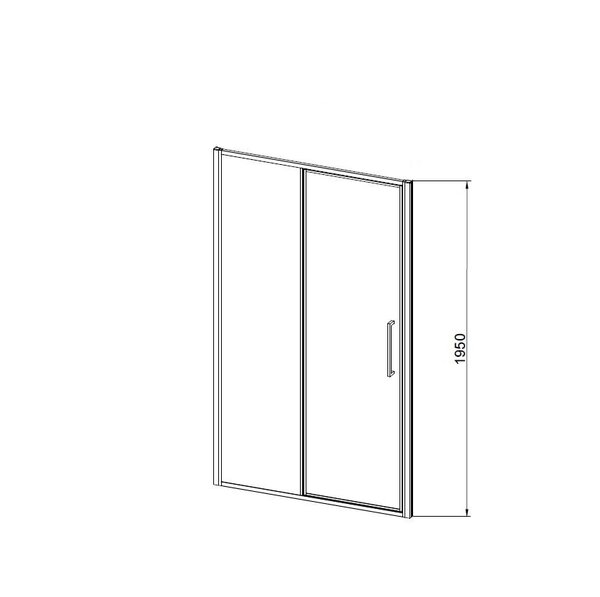 Душевая дверь Vincea Слим 8 (Slim 8mm) VDP-4SL120CLG 120x195 см, профиль золото матовое. Размер регулировки 1180-1210 мм