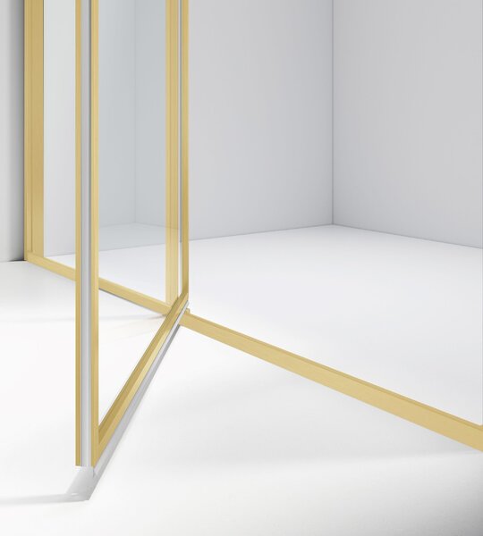 Душевая дверь Vincea Слим 8 (Slim 8mm) VDP-4SL120CLG 120x195 см, профиль золото матовое. Размер регулировки 1180-1210 мм