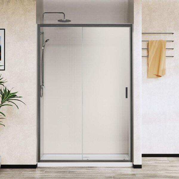 Душевая дверь Vincea Сити (City) VDS-5CT150CLGM 150x195 см, профиль вороненая сталь. Размер регулировки 1470-1510 мм