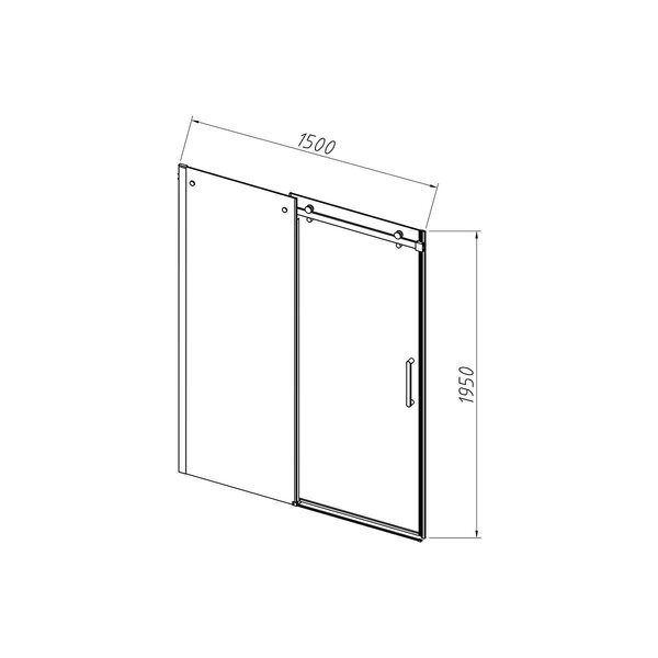 Душевая дверь Vincea Комо-Н (Como-N) VDS-4CN150CGB 150x195 см, профиль черный матовый. Размер регулировки 1490-1510 мм