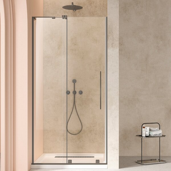 Душевая дверь Vincea Волк-Ин (Walk-In) VDS-4WSL120CLGM-L 120x200 см, профиль вороненая сталь. Размер регулировки 1195-1210 мм