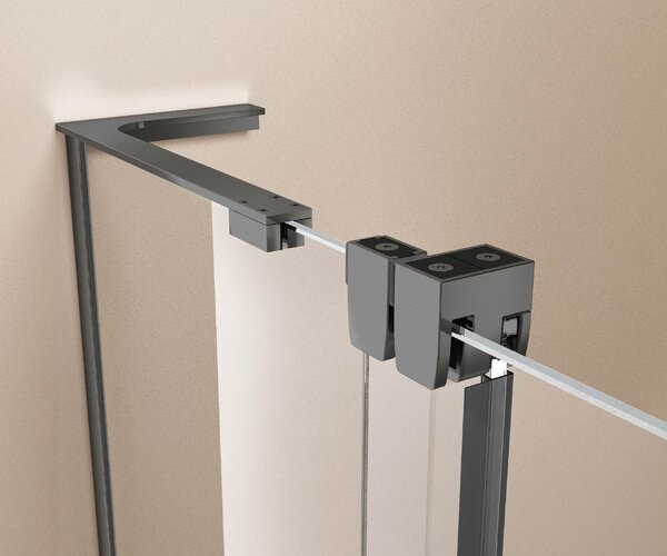 Душевая дверь Vincea Волк-Ин (Walk-In) VDS-4WSL120CLGM-L 120x200 см, профиль вороненая сталь. Размер регулировки 1195-1210 мм