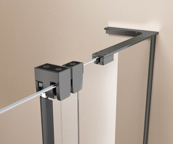Душевая дверь Vincea Волк-Ин (Walk-In) VDS-4WSL120CLGM-R 120x200 см, профиль вороненая сталь. Размер регулировки 1195-1210 мм