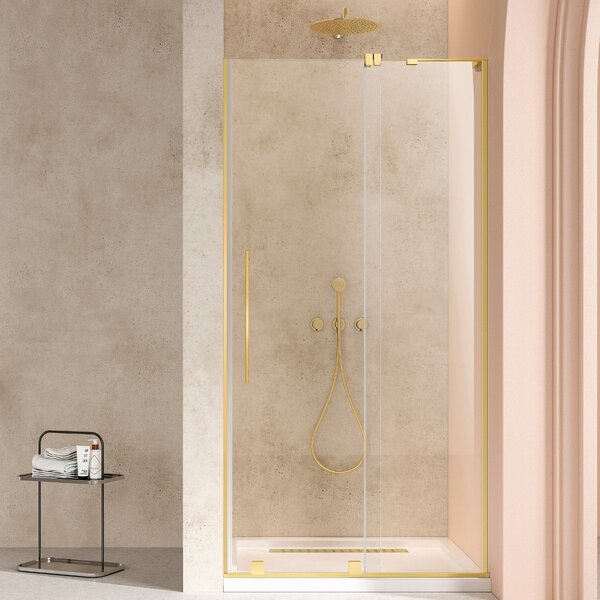 Душевая дверь Vincea Волк-Ин (Walk-In) VDS-4WSL120CLG-R 120x200 см, профиль золото матовое. Размер регулировки 1195-1210 мм