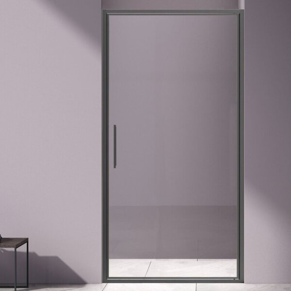 Душевая дверь Vincea Слим 8 (Slim 8mm) VDP-4SL900CLGM 90x195 см, профиль вороненая сталь. Размер регулировки 880-910 мм