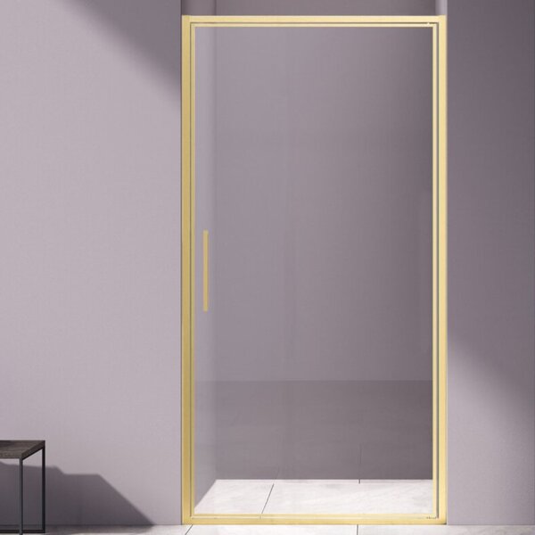 Душевая дверь Vincea Слим 8 (Slim 8mm) VDP-4SL100CLG 100x195 см, профиль золото матовое. Размер регулировки 980-1010 мм