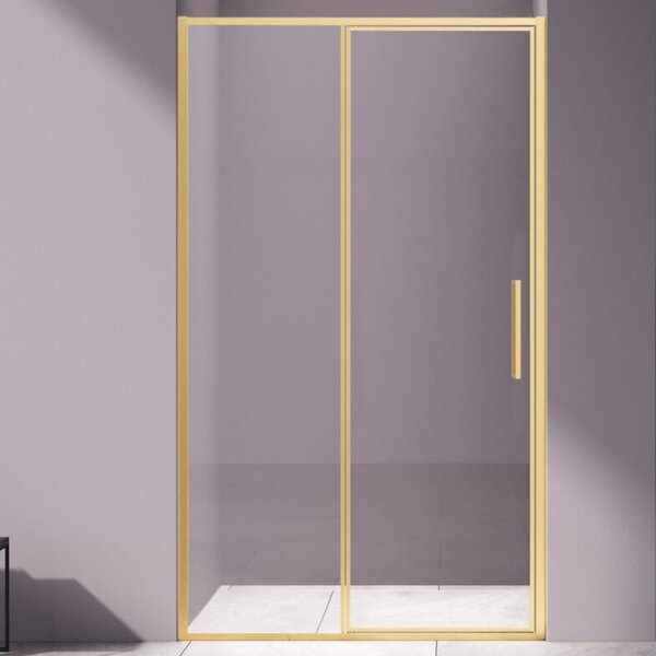 Душевая дверь Vincea Слим 8 (Slim 8mm) VDP-4SL120CLG 120x195 см, профиль золото матовое. Размер регулировки 1180-1210 мм