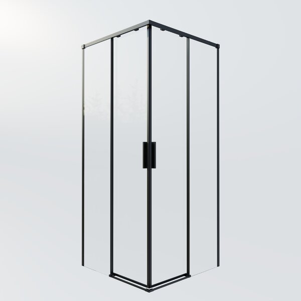 Душевой уголок Vincea Софт 2 (Soft 2) VSS-3SO2800CLB, 800*800, черный, стекло прозрачное