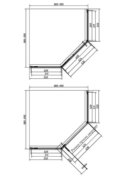 Душевой уголок Vincea Слим-Н (Slim-N) VSP-4SN100CLBN, 1000*1000, брашированный никель, стекло прозрачное