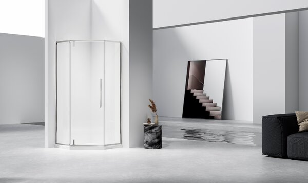 Душевой уголок Vincea Слим-Н (Slim-N) VSP-4SN100CLBN, 1000*1000, брашированный никель, стекло прозрачное