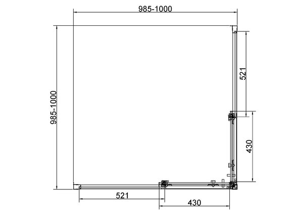 Душевой уголок Vincea Слим 8 (Slim 8mm) VSS-4SL100CL, 1000*1000, хром, стекло прозрачное