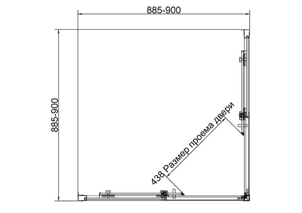 Душевой уголок Vincea Слим 8 (Slim 8mm) VSS-4SL900CLGM, 900*900, вороненая сталь, стекло прозрачное