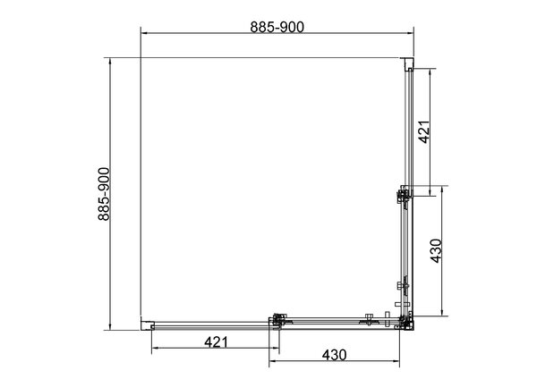 Душевой уголок Vincea Слим 8 (Slim 8mm) VSS-4SL900CLGM, 900*900, вороненая сталь, стекло прозрачное