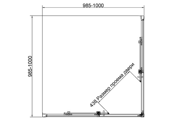 Душевой уголок Vincea Слим 8 (Slim 8mm) VSS-4SL100CLBN, 1000*1000, брашированный никель, стекло прозрачное