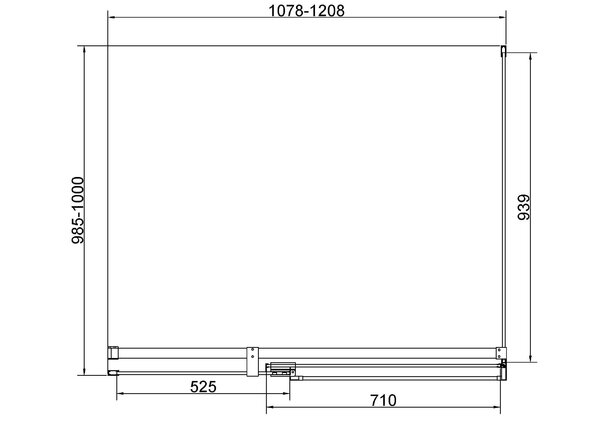 Душевой уголок Vincea Экстенза (Extenza) VSR-4EX111210CLGM, 1100/1200*1000, вороненая сталь, стекло прозрачное