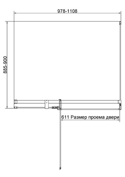 Душевой уголок Vincea Экстенза (Extenza) VSR-4EX101190CLG, 1000/1100*900, брашированное золото, стекло прозрачное