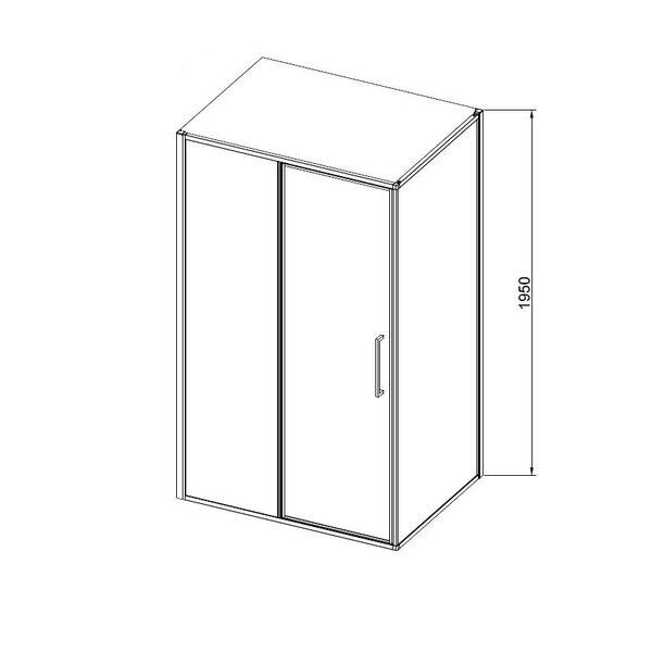 Душевой уголок Vincea Слим 8 (Slim 8mm) VSR-4SLP9012CLGM, 1200*900, вороненая сталь, стекло прозрачное