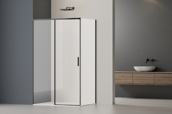 Душевой уголок Vincea Софт 2 (Soft 2) VSR-3SO29012CLB, 1200*900, черный, стекло прозрачное