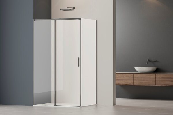 Душевой уголок Vincea Софт 2 (Soft 2) VSR-3SO29012CLGM, 1200*900, вороненая сталь, стекло прозрачное