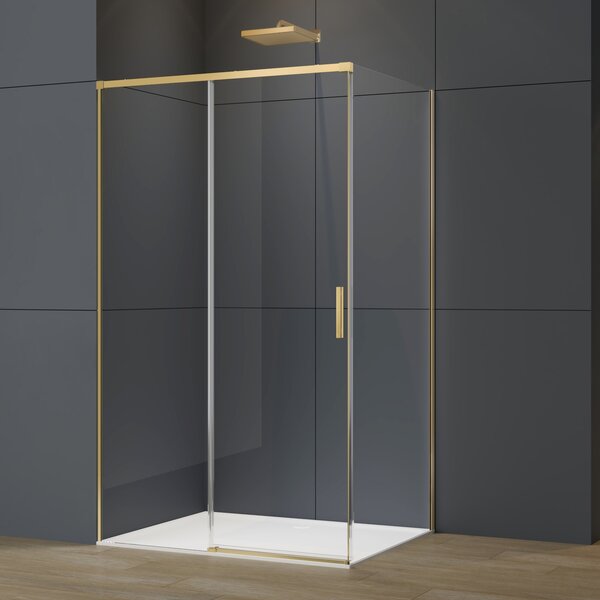 Душевой уголок Vincea Софт 2 (Soft 2) VSR-3SO29013CLG, 1300*900, брашированное золото, стекло прозрачное