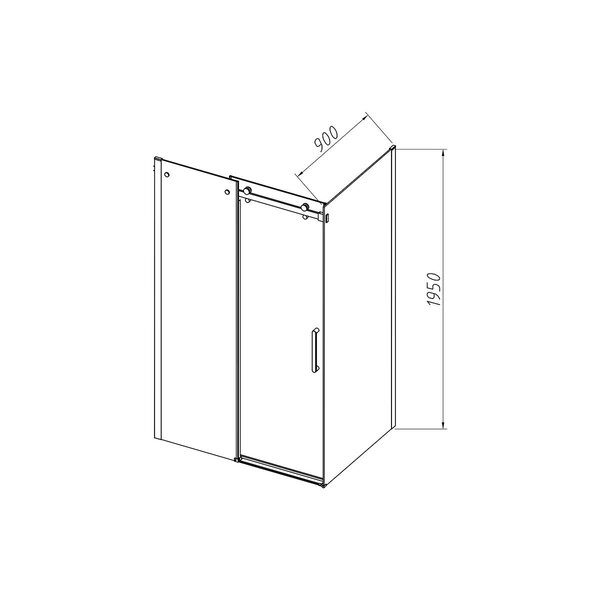 Душевой уголок Vincea Комо-Н (Como-N) VSR-4CN9016CGB, 1600*900, черный, стекло тонированное