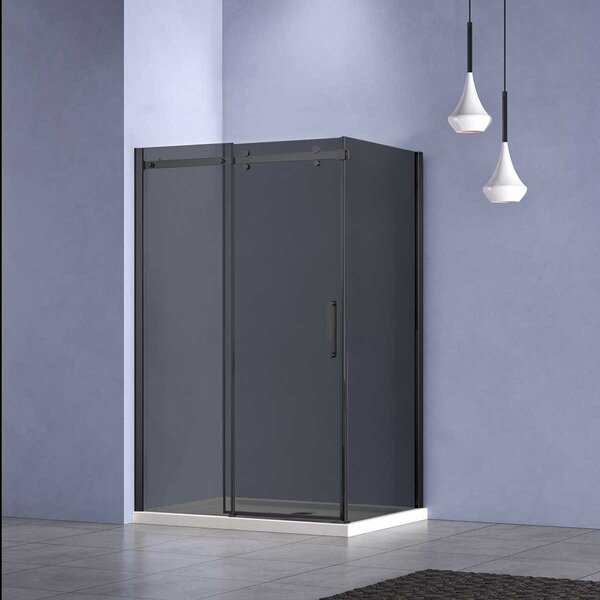 Душевой уголок Vincea Комо-Н (Como-N) VSR-4CN9016CGB, 1600*900, черный, стекло тонированное