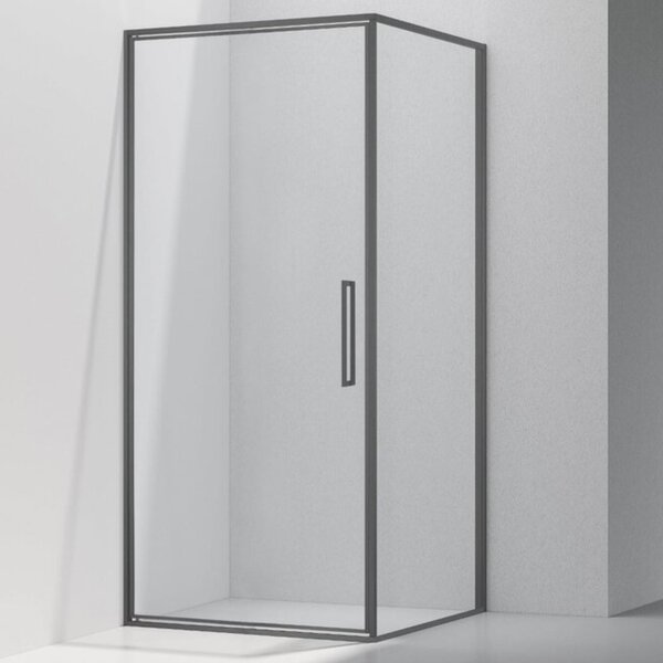 Душевой уголок Vincea Слим 8 (Slim 8mm) VSR-4SLP9090CLGM, 900*900, вороненая сталь, стекло прозрачное