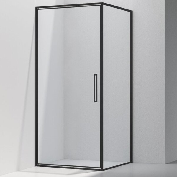 Душевой уголок Vincea Слим 8 (Slim 8mm) VSR-4SLP9090CLB, 900*900, черный, стекло прозрачное