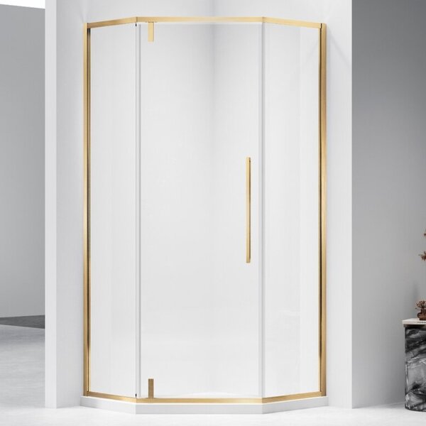 Душевой уголок Vincea Слим-Н (Slim-N) VSP-4SN900CLG, 900*900, брашированное золото, стекло прозрачное