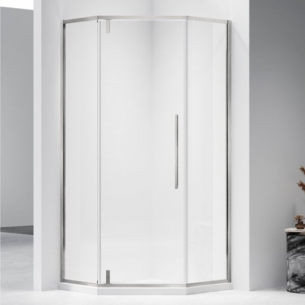 Душевой уголок Vincea Слим-Н (Slim-N) VSP-4SN900CLBN, 900*900, брашированный никель, стекло прозрачное