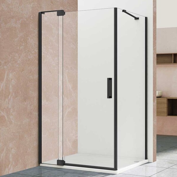 Душевой уголок Vincea Extra VSR-1E901080CLB, 900/1000*800, черный, стекло прозрачное