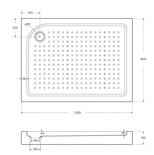 Душевой поддон Belbagno TRAY-BB-AH-120/80-15-W-L 120х80