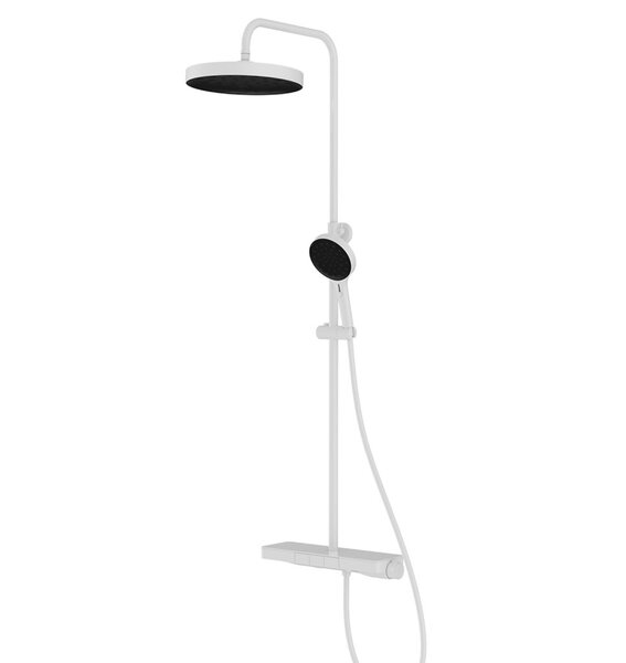 Душевая стойка Vincea Inspire VSFS-3I12TW термостатическая с изливом, 30см верх.душ, белый