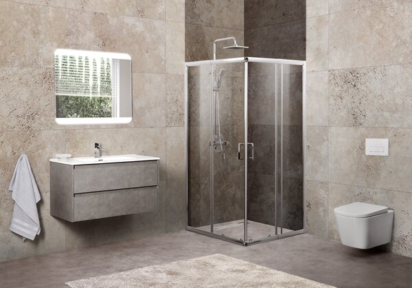 Душевой уголок BelBagno UNIQUE-A-2-75/90-C-Cr, 85х85 стекло Прозрачное