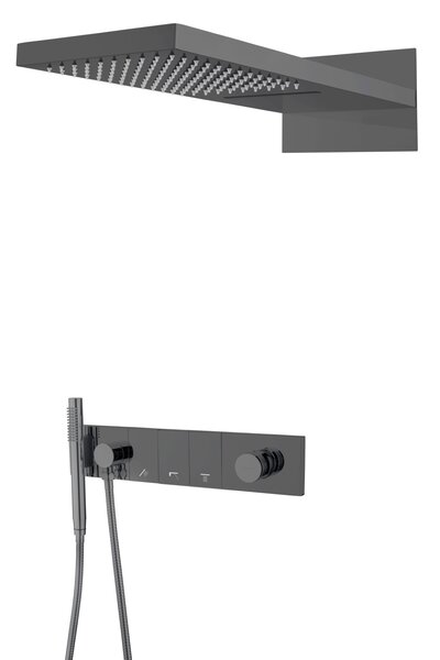 Встроенная душевая система Boheme Zodiac 132-SGM Shine Gun Metal графит глянец