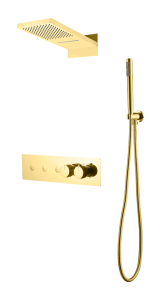Душевая система с термостатом Boheme Fusion 131-G Gold скрытого монтажа