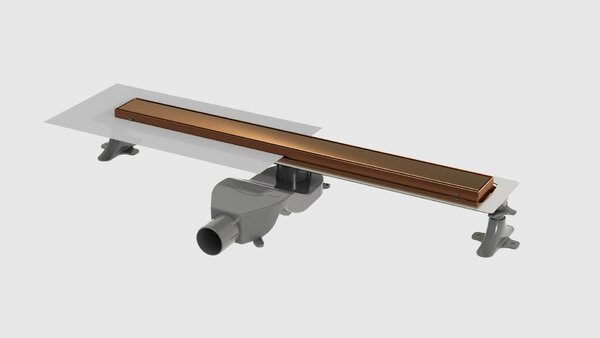 Душевой лоток Boheme Premium Linear 60см, нерж.сталь BRUSHED BRONZE